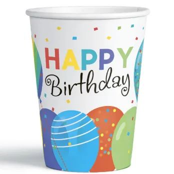 Паперовий стакан Happy Birthday Party Хата 1502-5770 6 шт Різнокольоровий shop (4823118903164)
