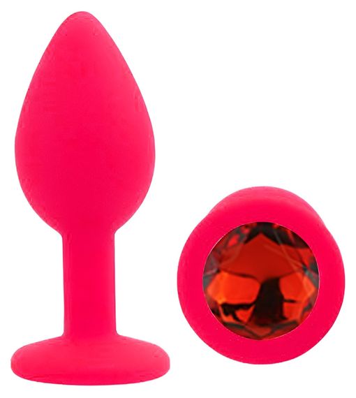 Силіконова анальна пробка EGZO - Silicone Pink Round Plug Red, size S Sex Aura | Зображення 1