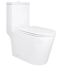 Унітаз-моноблок підлоговий Qtap Kolibri Ultra Quiet з сидінням Slim Duroplast/ Soft-close/ Quick Release QT10226380W