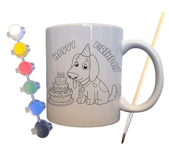 Набор для творчества кружка раскраска  Подарок на День рождения 330 мл белая (КР0065)