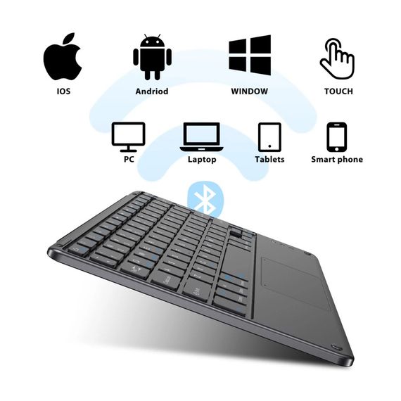 Клавіатура BeCover with TouchPad Bluetooth UA Black (713403) | Зображення 4