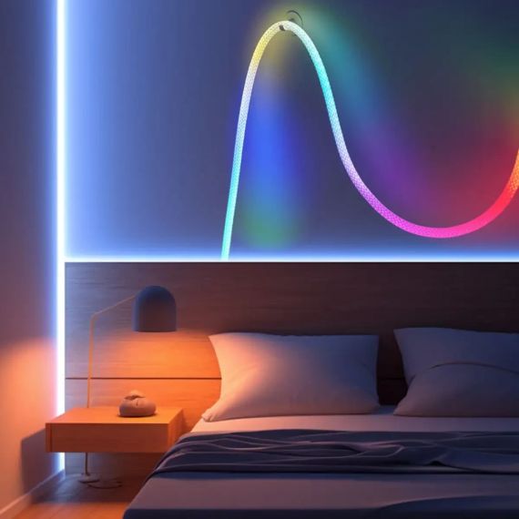 Неонова LED RGB стрічка 5 м із лускатим покриттям і керуванням через застосунок, пульт | Зображення 1