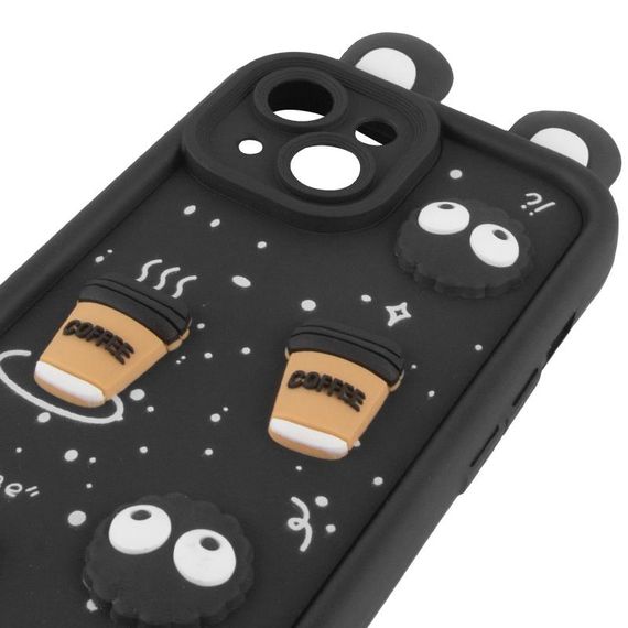 Чехол TPU Toys Case with Ears для Apple iPhone 15 (6.1") Black | Зображення 3
