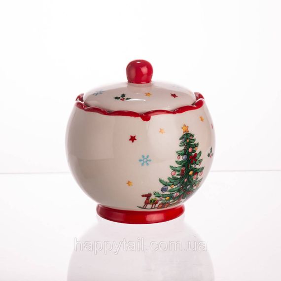 Цукорниця порцелянова новорічна New Year 500 (мл) з кришкою CR-1-5 | Зображення 2