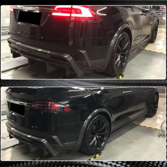 Диффузор заднего бампера Карбон V1 (2016-2020) для Tesla Model X 2015- гг | Зображення 4