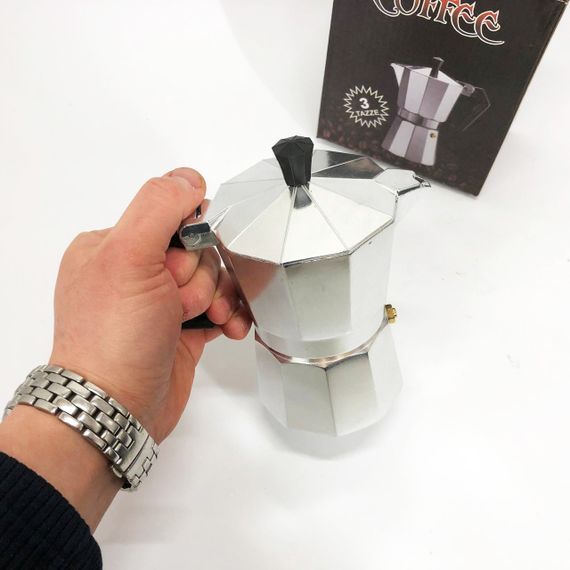 Гейзерные кофеварки на 1-3 чашки, Кофеварка для плити, Практичная кофеварка, Кофейник гейзерный BC-32 | Зображення 7