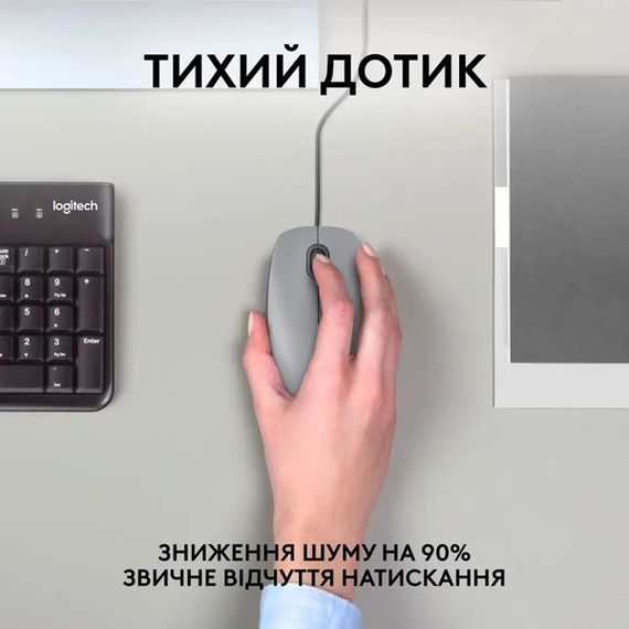 Миша Logitech M110 Silent-MID GRAY-USB-AKOYA | Зображення 4
