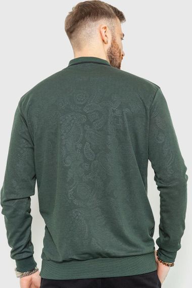 Поло мужское сдлинным рукавом  цвет зеленый 157R300-1 | Зображення 3