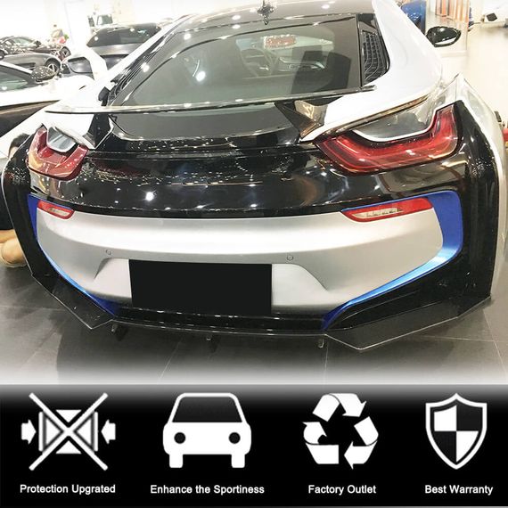 Дифузор заднього бампера (Карбон) для BMW I8 2014-2020 рр | Зображення 1