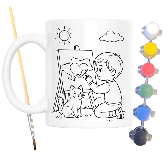 Набор для творчества кружка раскраска Я люблю Украину 330 мл белая (КР0148) | Зображення 1