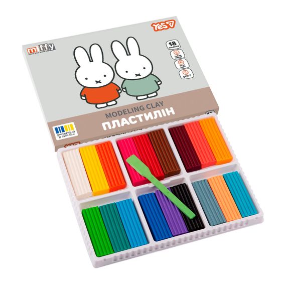 Пластилін YES Miffy 540721 18 кольорів | Зображення 1
