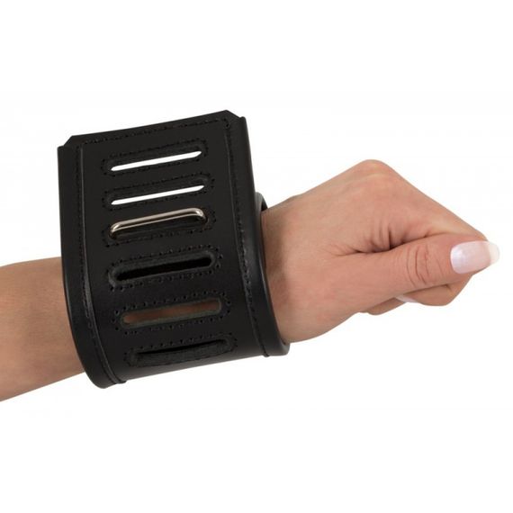 Чоловічі шкіряні наручники ZADO Fetish Leather Wrist Restraints чорні, S-L Sex Aura | Зображення 2