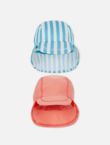 Набір дитячих кепок із захистом шиї 2 шт Primark 40-44 см Різнобарвний (25070643B)