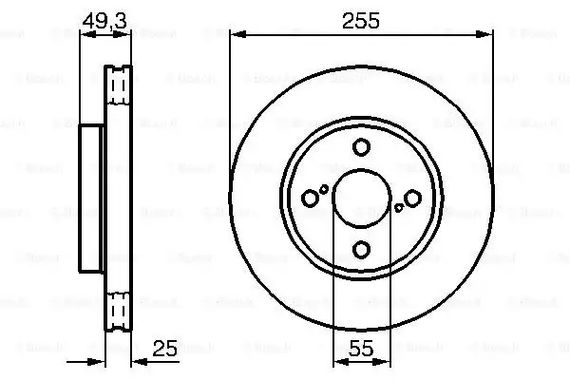 Диск гальмівний TOYOTA COROLLA, BOSCH (0986479085) | Зображення 4