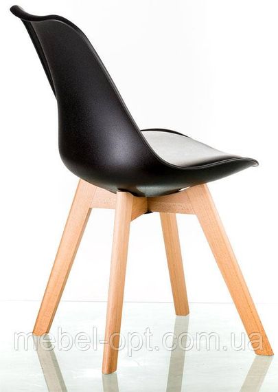 Стул Sedia black DSM Eames Style, черное пластикое сиденье с мягкой подушкой и деревянные буковые ножки | Зображення 5