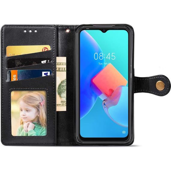 Шкіряний чохол-книжка GETMAN Gallant (PU) для TECNO Spark 8C Чорний | Зображення 3
