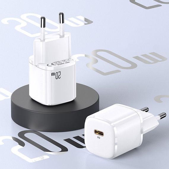 СЗУ Usams US-CC124 T36 20W Super Si (1USB-C) Белый | Зображення 1