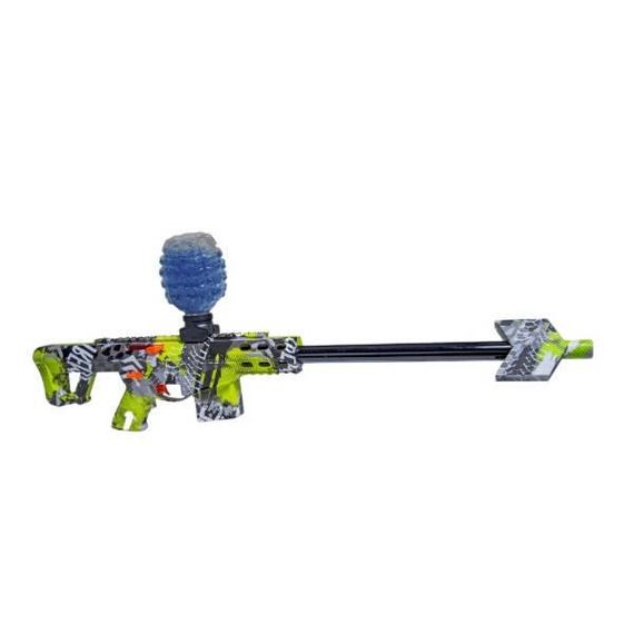 Ігровий акумуляторний автомат з глушником стріляє ФЛУОРИСЦЕНТНИМИ неоновими орбізами 555B-1Y Чорний з сірим