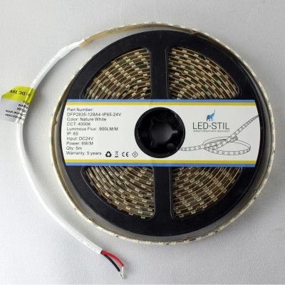 Светодиодная лента LED-STIL 4000К 6 Вт/м 2835 128 діодів IP65 24 Вольта 900 lm нейтральне світло | Зображення 3