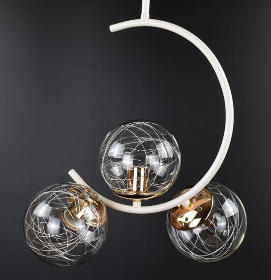 Люстра стельова на 3 лампочки 26496 Білий 45х24х40 см.