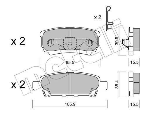 Колодки тормозные задние Mitsubishi Outlander Lancer 03- Jeep Compass Patriot Dodge Avenger 06- 22-0737-0 | Зображення 9