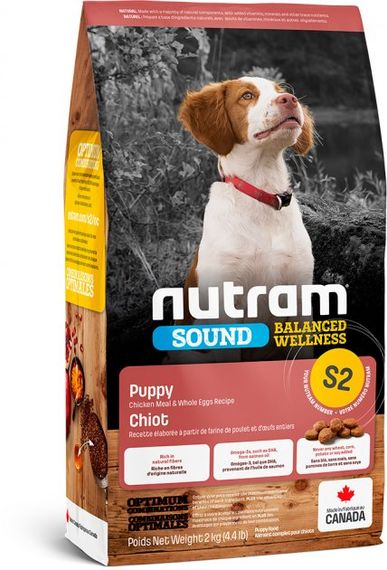 Корм Nutram S2 Sound Balanced Wellness Puppy сухой для щенят с курицей и цельными яйцами 2 кг