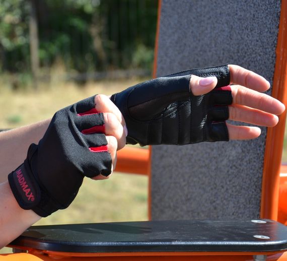 Рукавички для фітнесу MadMax MFG-251 Rainbow Rubine Red L | Зображення 8