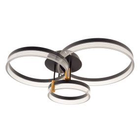 Люстра стельова в спальню LED 74W WW+NW+CW BK/G (WBL-57C/3)