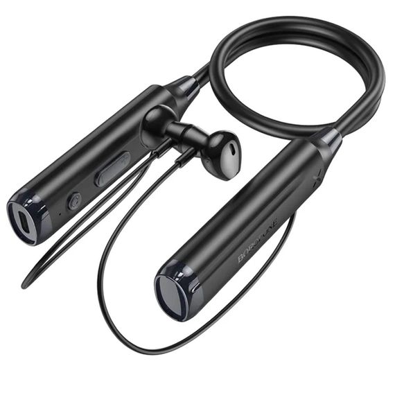 Беспроводные наушники BOROFONE BE64 Perfect neckband BT earphones Black | Зображення 2