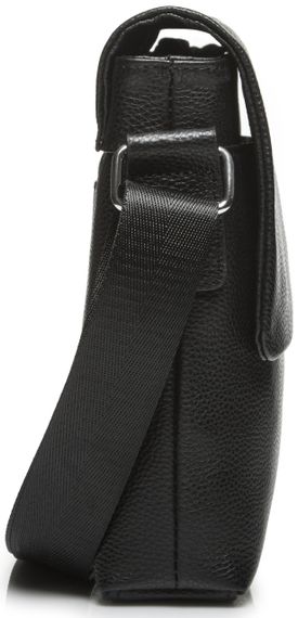 Кожаная мужская сумка через плечо мягкая черная Tiding Bag 12977 | Зображення 4
