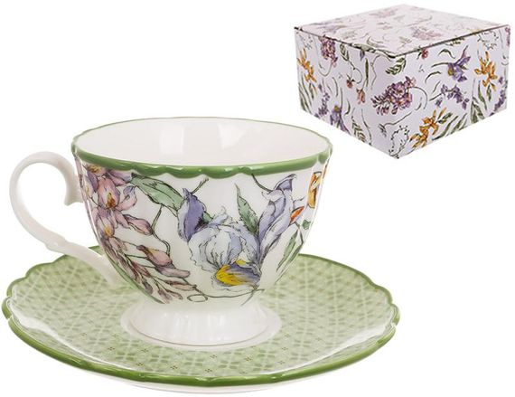 Чашка з блюдцем порцелянові "Wisteria Garden" 280мл, чайна пара | Зображення 1