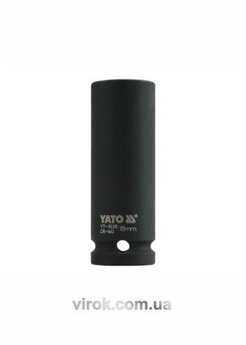 Головка торцева ударна шестигранна YATO 1/2" М18 х 78 мм, глибока, квадрат (YT-1038)