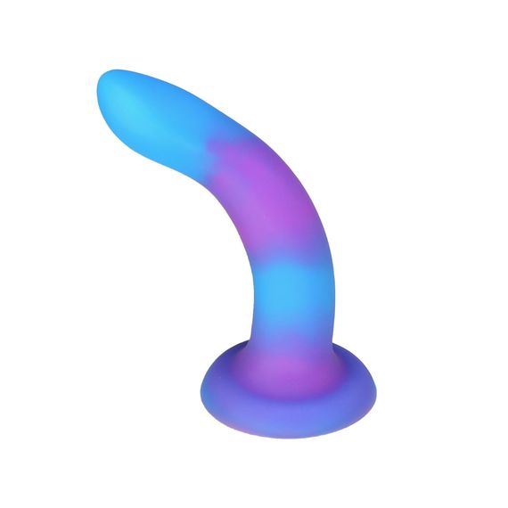 Светящийся в темноте фаллоимитатор ADDICTION Rave 8″ Glow in the Dark Dildo Blue Purple, 20,3 см | Зображення 1
