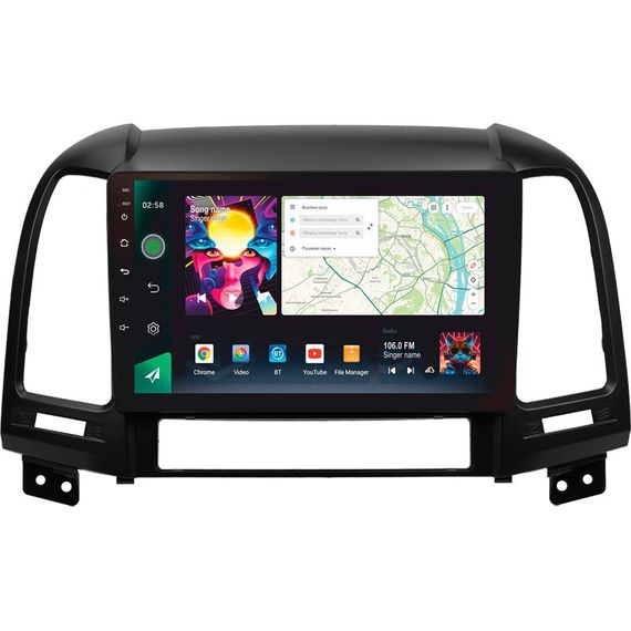 Штатна магнітола Sigma PRO 9464 4+64 Gb Hyundai Santa Fe 2 2006-2012 9"