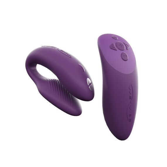 Смарт-вібратор для пар We-Vibe Chorus Purple, сенсорне керування вібраціями стисненням пульта | Зображення 1