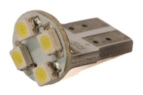 Світлодіодна лампа AllLight T10 4 діоди 3528 W2,1x9,5d 12 V WHITE плата (керамічний цоколь)
