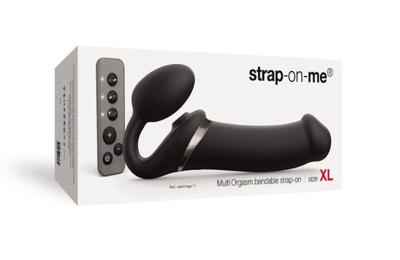 Безремінний вібрострапон з вакуумною стимуляцією Strap-On-Me MULTI ORGASM Black XL, регульований Sex Aura | Зображення 7