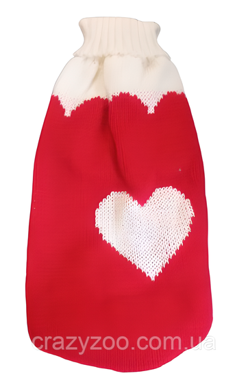 Свитер для собак и котов EcoToys Heart L бело-красный A: 30 см B: 36 см C: 24 см 6901