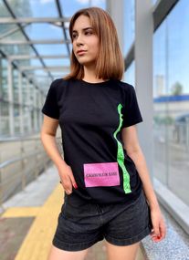 Футболка жіноча з надписом “Calvin Klein Jeans” Носи своє 44 Чорний (p-200192-O-904)