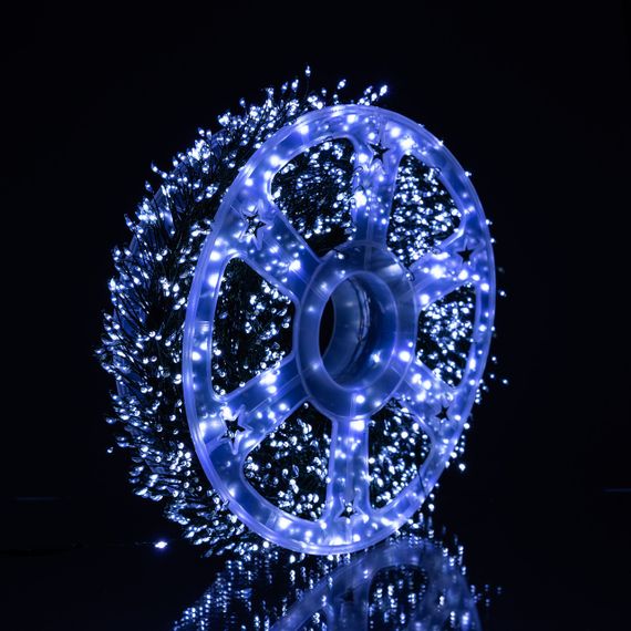 Новорічна гірлянда кімнатна роса Хвойна лапа 50 м 1500 LED зелений провід Біле сяйво D1500L50MGW | Зображення 5