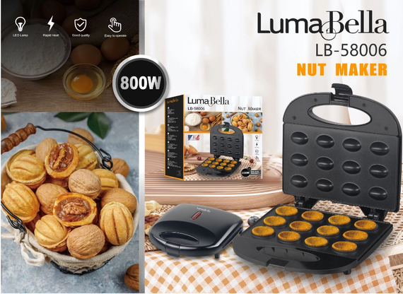 Електрогорішниця Luma Bella LB58006 з антипригарним покриттям 800W | Зображення 4