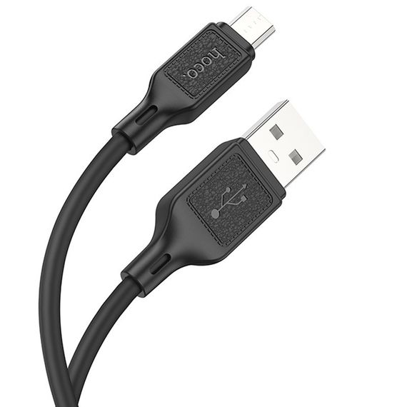 Дата кабель Hoco X90 Cool silicone USB to MicroUSB (1m) Black | Зображення 1