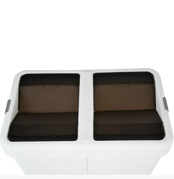 Відро для сміття Motek на 40 л + 40 л з поворотною кришкою 55х35.5х59 см Біле (COB-414) | Зображення 2