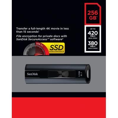 USB флеш накопичувач SanDisk 256GB Extreme Pro Black USB 3.1 (SDCZ880-256G-G46) | Зображення 6
