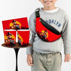 Набор: детская сумка-бананка+кружка RDR "Red Dead Redemption2" 32х15см,бананка мальчику через плечо (00884)