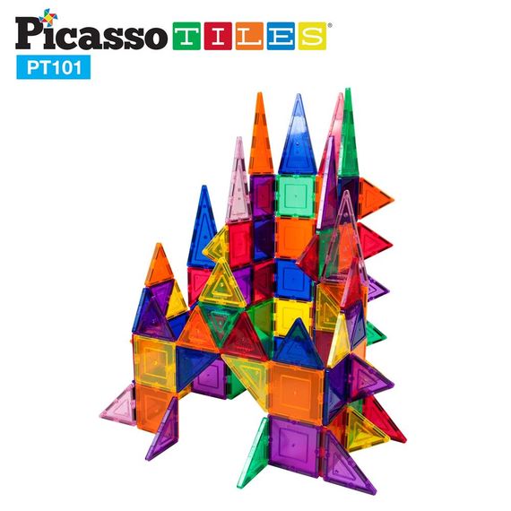 Конструктор магнітний MAGNETIC BUILDING BLOCKS PT101/22402 PICASSO TILES , 101 деталь, в коробці | Зображення 1