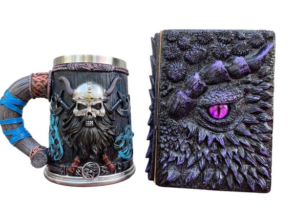 Подарунковий набір Кухоль 3D Скандинавський Воїн і Блокнот 3D «Око Ілюзій»