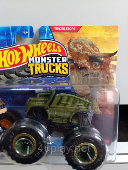 Подарочный набор 2 монстр-трака Хот Вилс Оригинал Hot Wheels Monster Trucks Тираннозавр Рекс vs Трицератопс | Зображення 4