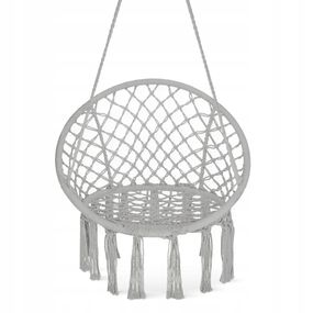 Крісло-гойдалка 4FIZJO Boho Dream 80 см підвісна, плетена Grey (P-5905973404525)