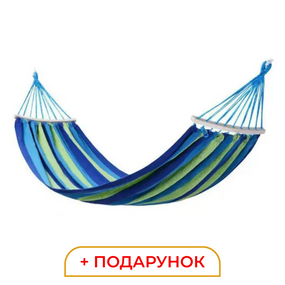 Гамак туристичний підвісний тканинний 174х80 см з планкою Синій SJ-0010-2BL